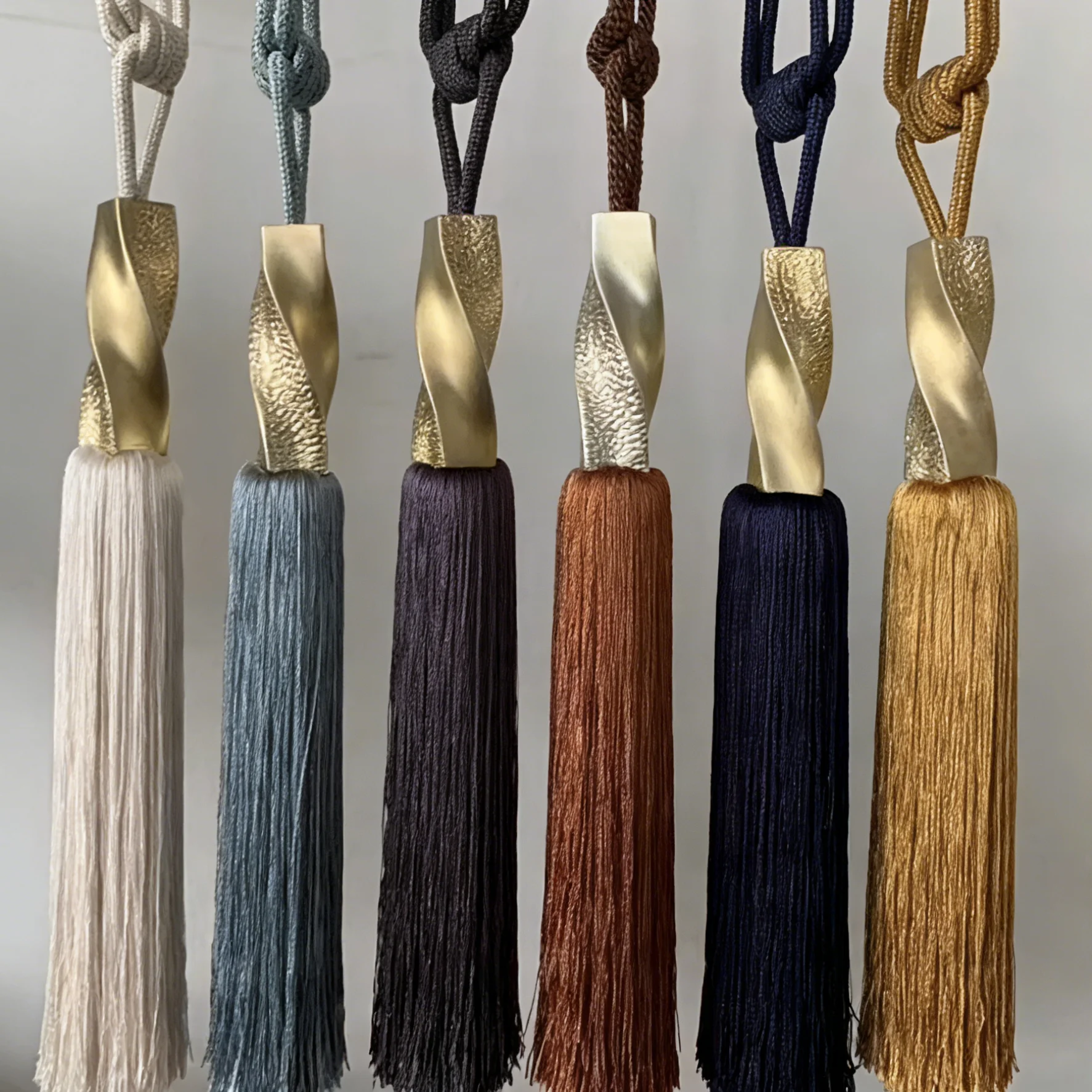 2 Pcs Modern Luxury Tassel Tiebacks - Faux Silk Cord with Fringe Balls for Curtain Accessories