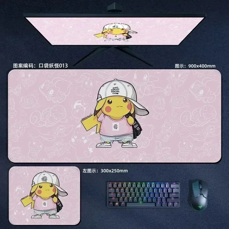 Pocket Monster Anime Pikachu Eevee Gaming Accessories Desk Mat Pokemon Computer laptop Keyboard Pad Large Mouse Pad XXL Mousepad