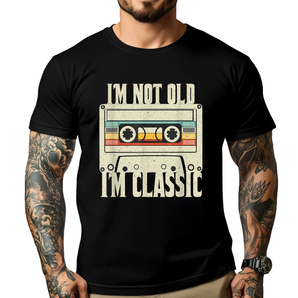 

I M Not Old I M Classic 70 80 And 90 Cassette Hiphop Streetwear Cotton T Shirt Mens Gifts Print Camisetas De Hombre