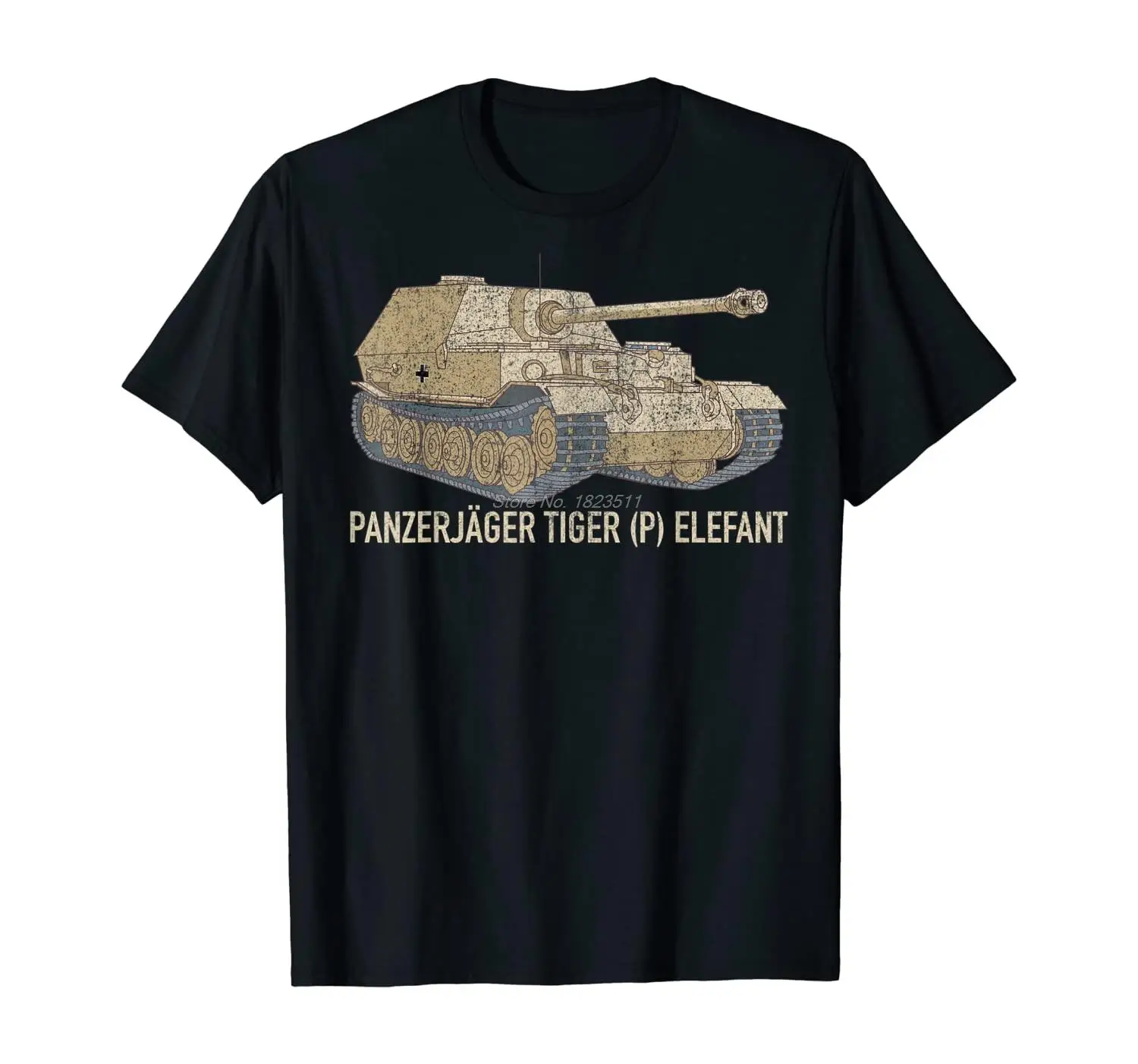 Elefant Tank Destroyer, German Panzerjager Tiger (p) Tank T-Shirt Summer Cotton Short Sleeve O-Neck Men's T Shirt New