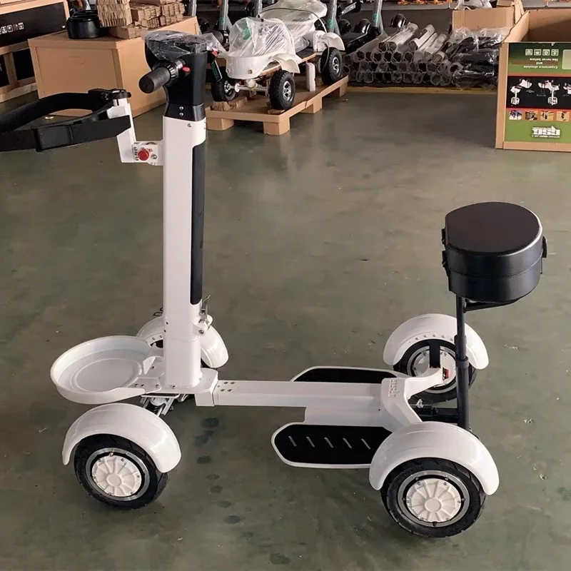 Four-Wheel Golf Cart Aluminium Stainless Steel 30km Range Per Charge NFC Unlocking Foldable Design Seat Umbrella Golf Trolley