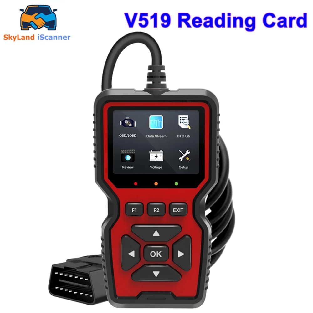 

Car OBD2 Scanner Diagnostic Tool V519 Multi-language OBDII Car Voltage Tester Engine Fault Code Scanner Car Code Reader