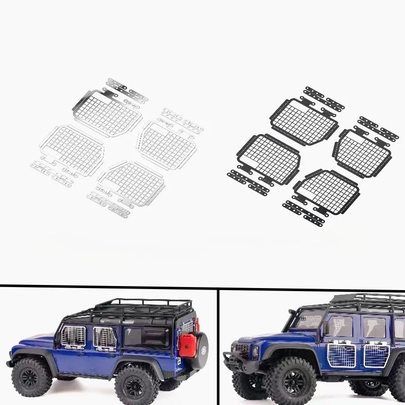 Simulated Car Shell Protection Folding Side Window Net Explosionproof Guard Net for 1/18 RC Crawler Car TRX4M Defender Upgradeds