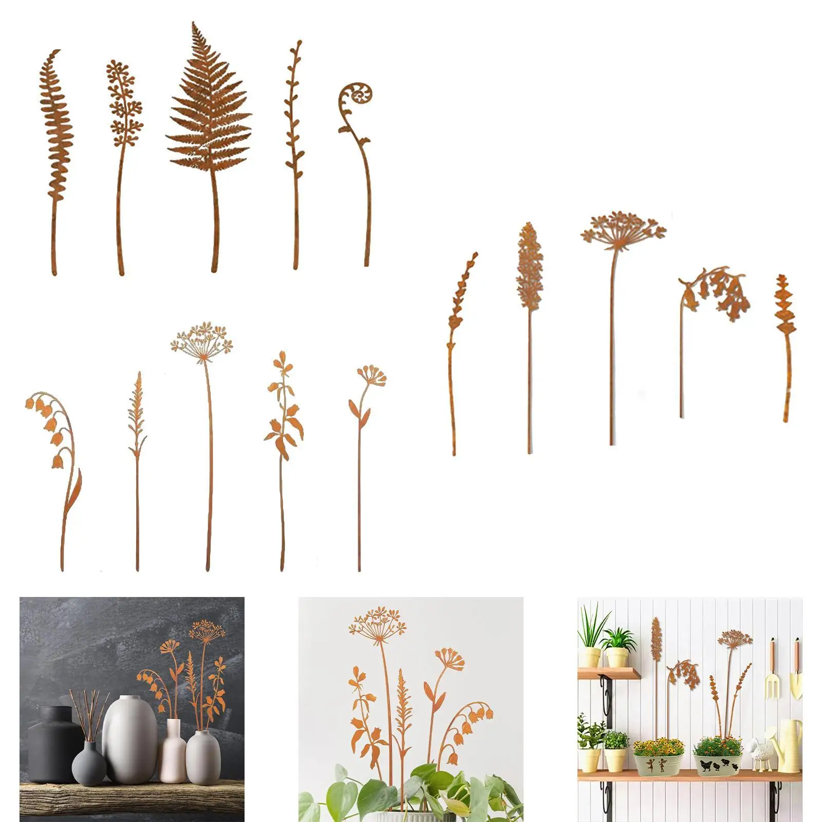 

5x декоративные садовые колья в деревенском стиле, универсальные подарки, двор, искусство, металлические цветы, садовый декор для забора, патио, заднего двора, крыльца на открытом воздухе