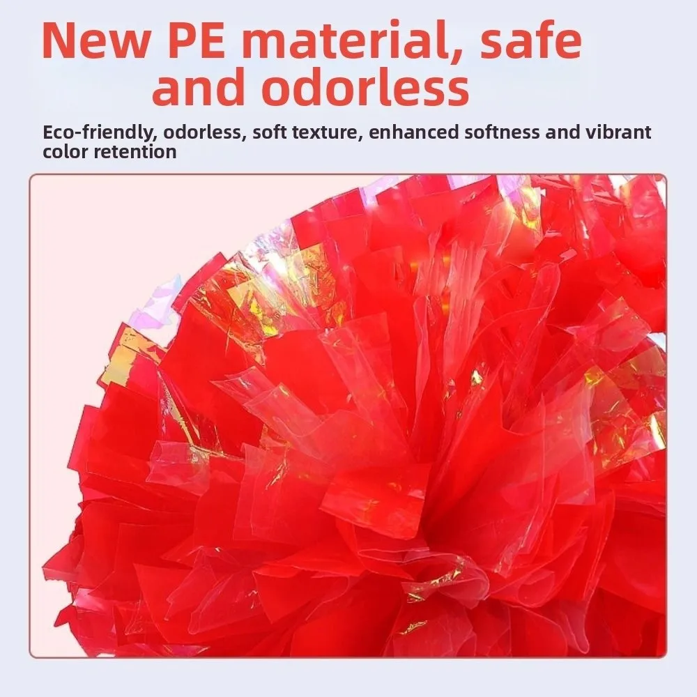 26cm Kids Game Pom Poms Multicolors PET Cheerleader Holding Flowers Come On Props Cheap Practical Cheerleading
