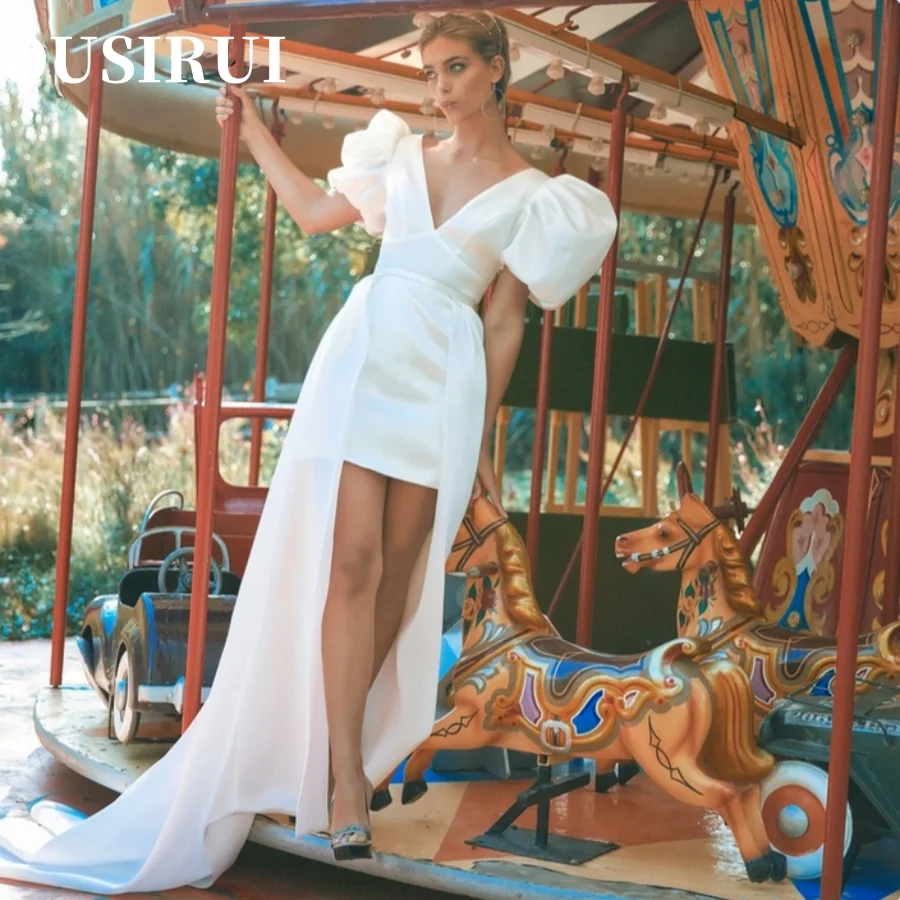 

OUSIRUI Bride Reveal Back Luxury Wedding Dress Amandas Novias Official Store Woman V -neck Brides Wedding Dresses for Women