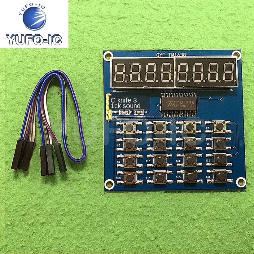 Free Ship 1PCS Tm1638 3-Wire Control 8-Bit Common Anode Led Keyboard Scanning And Display Module