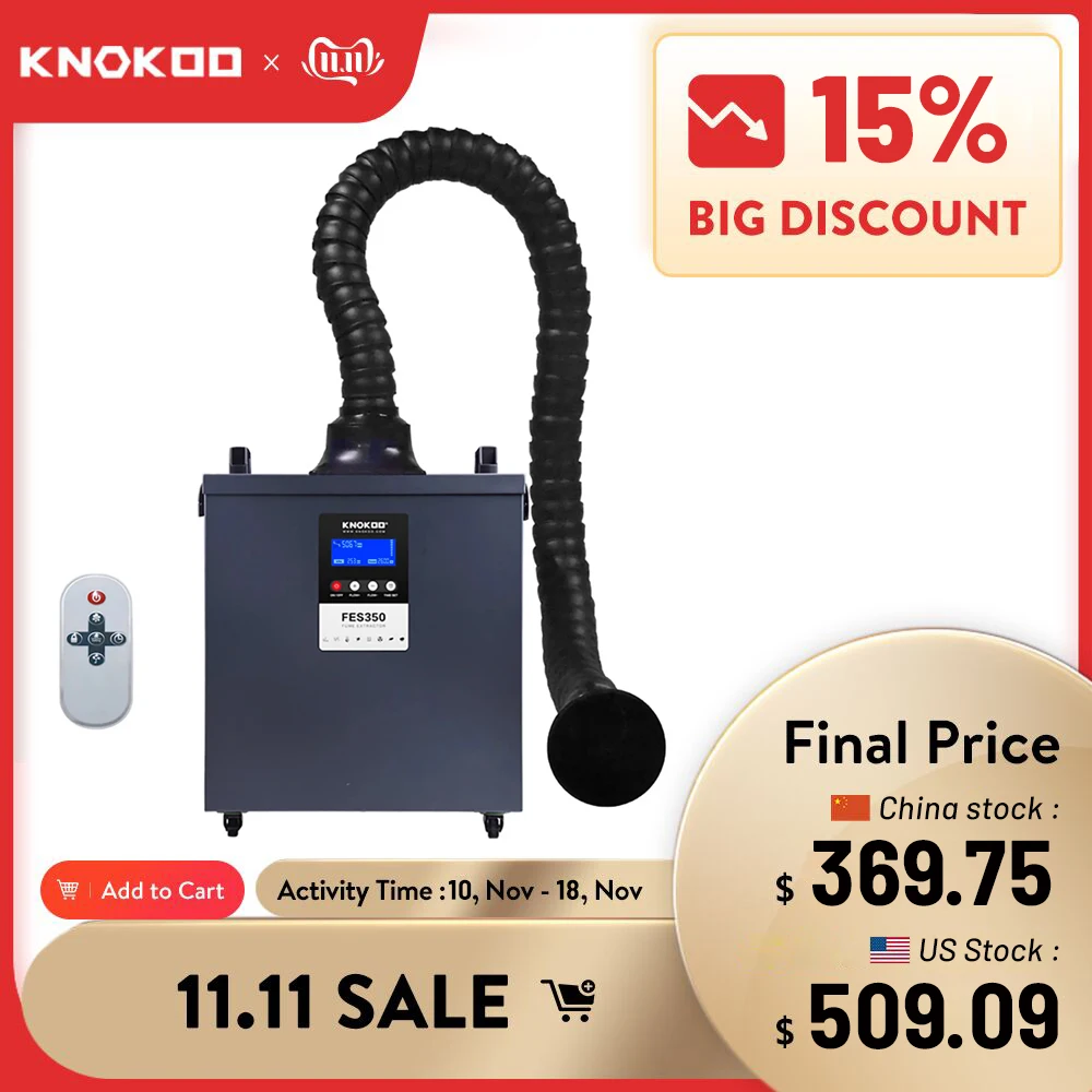 KNOKOO Activated Carbon Filter 350W Smoke Absorber Laser Cutting Laser Engraving Fume Extractor Remove Hair Salon Smoke And Odor