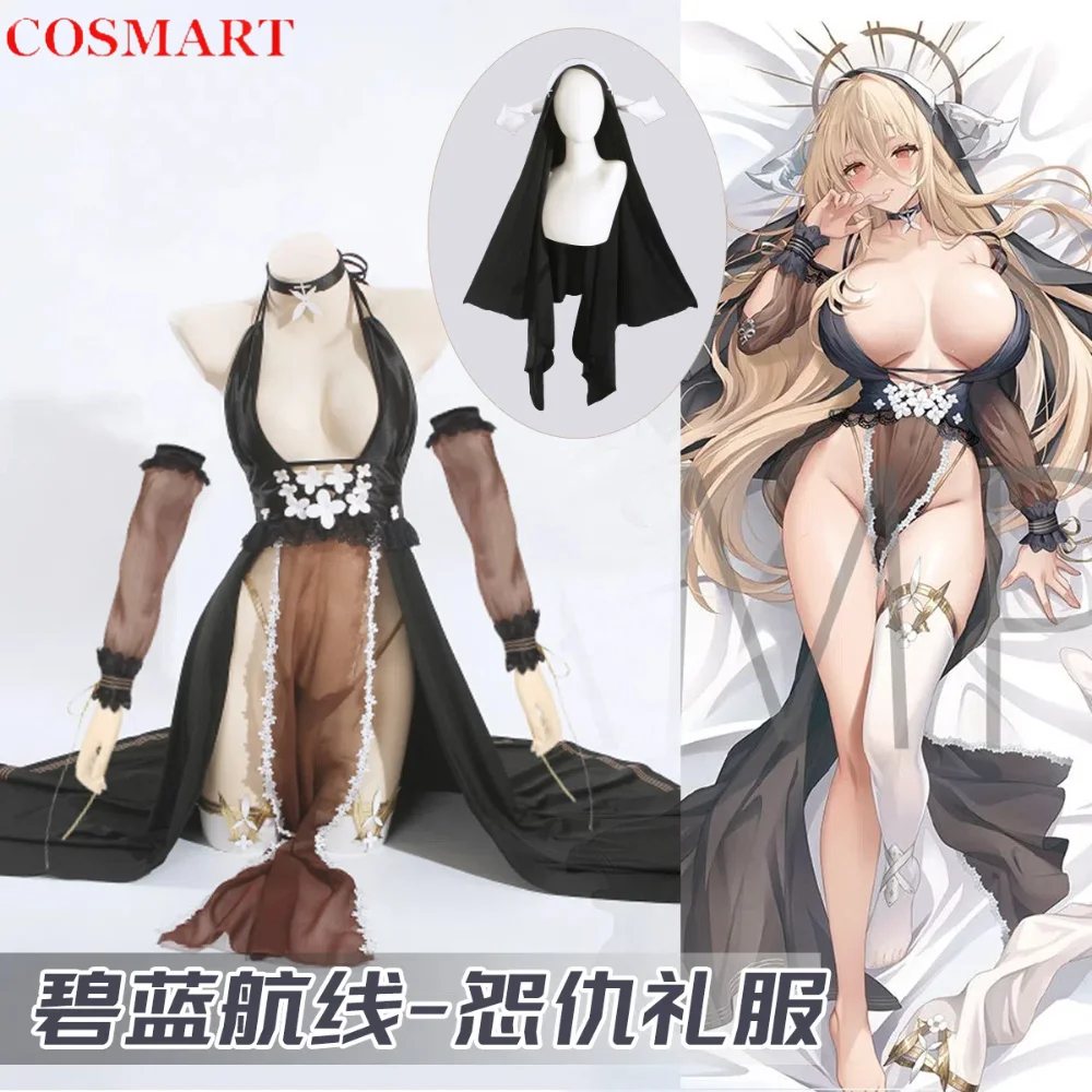 

COSMART Azur Lane Implacable Nun Gown Cosplay Costume Cos Game Anime Party Uniform Hallowen Play Role Clothes Clothing