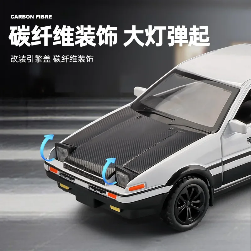 1:36 Toyota AE86 High Simulation Diecast Metal Alloy Model car Sound Light Pull Back Collection Kids Toy Gifts