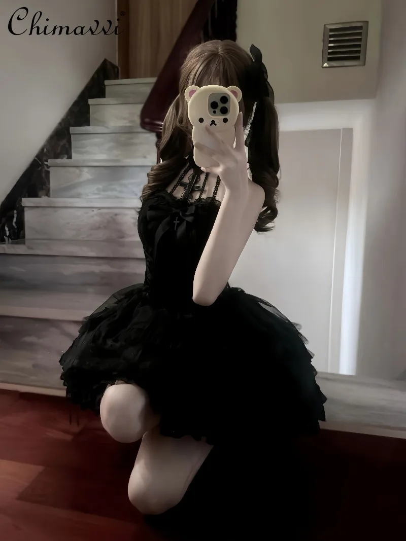 Lolita Style gothique foncé Halloween Cosplay robe de Style Ballet 2026 printemps été nouvelle fille Punk quotidien élégant robe courte bouffante