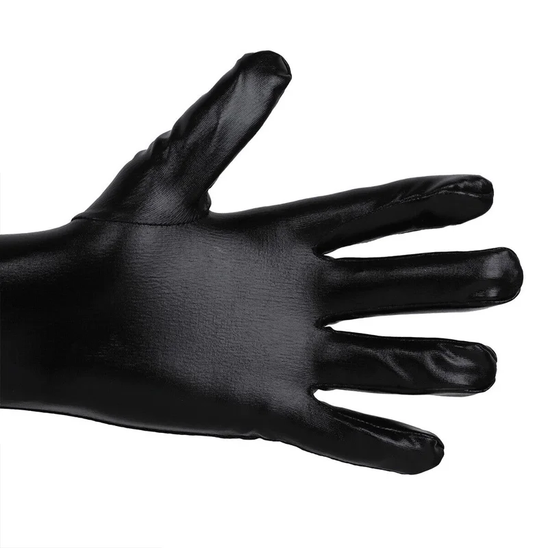 Women Costume Cosplay Long Patent Leather Gloves Sexy Wet Look Long Gloves Elbow Length Long Gloves for Wedding Evening