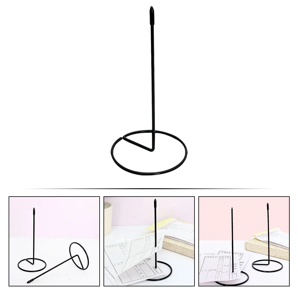 Bill inserter organizador verificar pico eixo haste titular armazenamento menu garfo mesa de aço inoxidável escritório