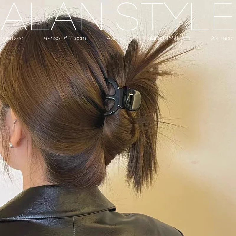 جودة الصالون، مشبك الأخطبوط الفرنسي السميك 4 مم، خلات الذهب، مخلب شعر متوسط #4