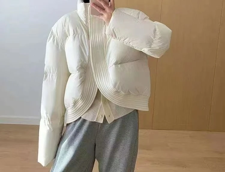 

Fashion Short Down Cotton Jacket for Women 2025 Autumn Winter New Design Loose Cotton Coat