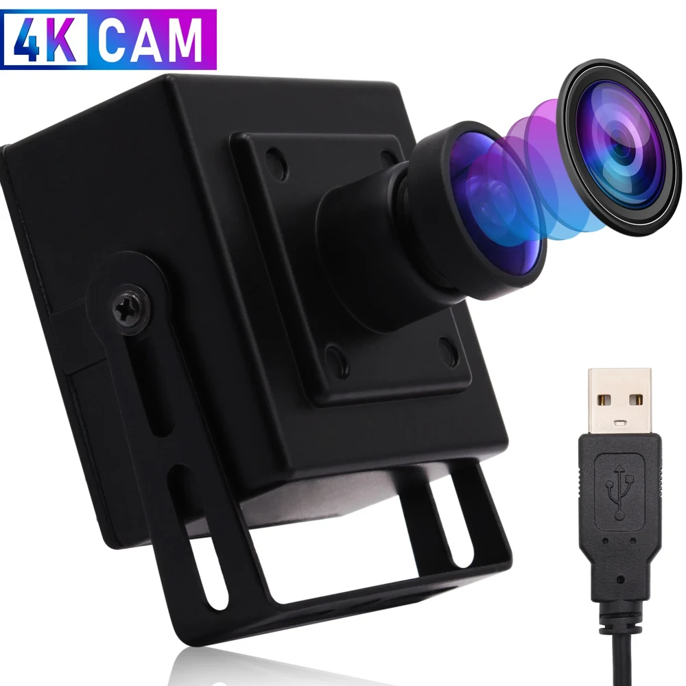 ELP 4K USB Camera with Microphone 3840x2160 Ultra HD Mini USB Webcam CMOS Wide Angle Web Camera for Desktop Laptop PC Computer