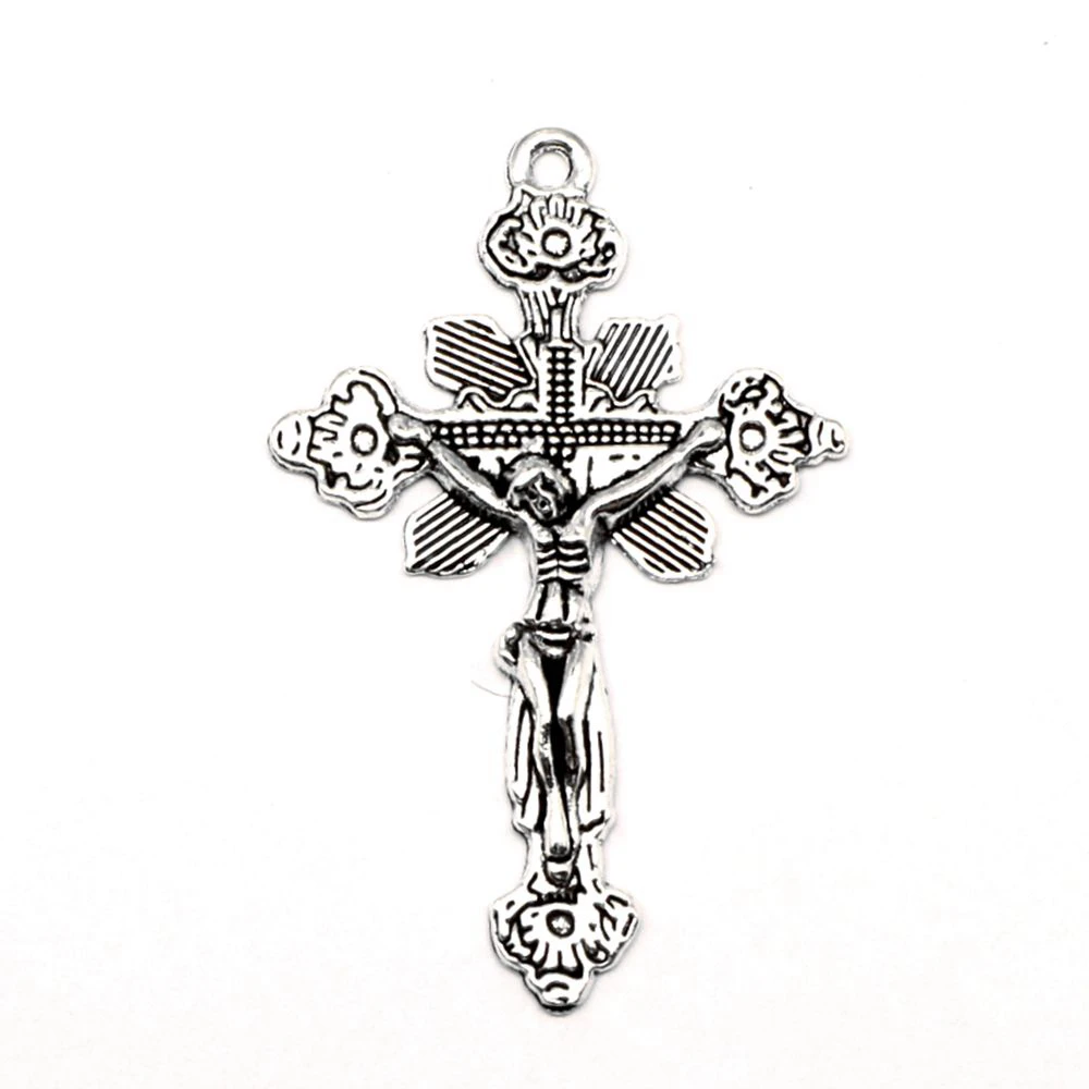 5pcs 30x46mm Cross Charms Pendants For Jewelry Cute Beautiful Jewelry Antique Silver Color