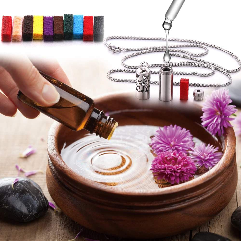 Strip Stainless Steel Aromatherapy Necklace Perfume Diffuser Essential Oil Diffuser Pendant Necklace Jewelry Accessories Pendant