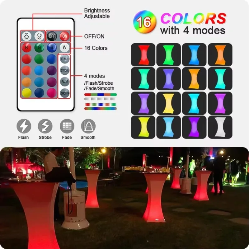 

16 Colors High LED Table Modern Light up Bar Furniture Nightclub Tables and Chairs Light up Led Light Bar Table for Event