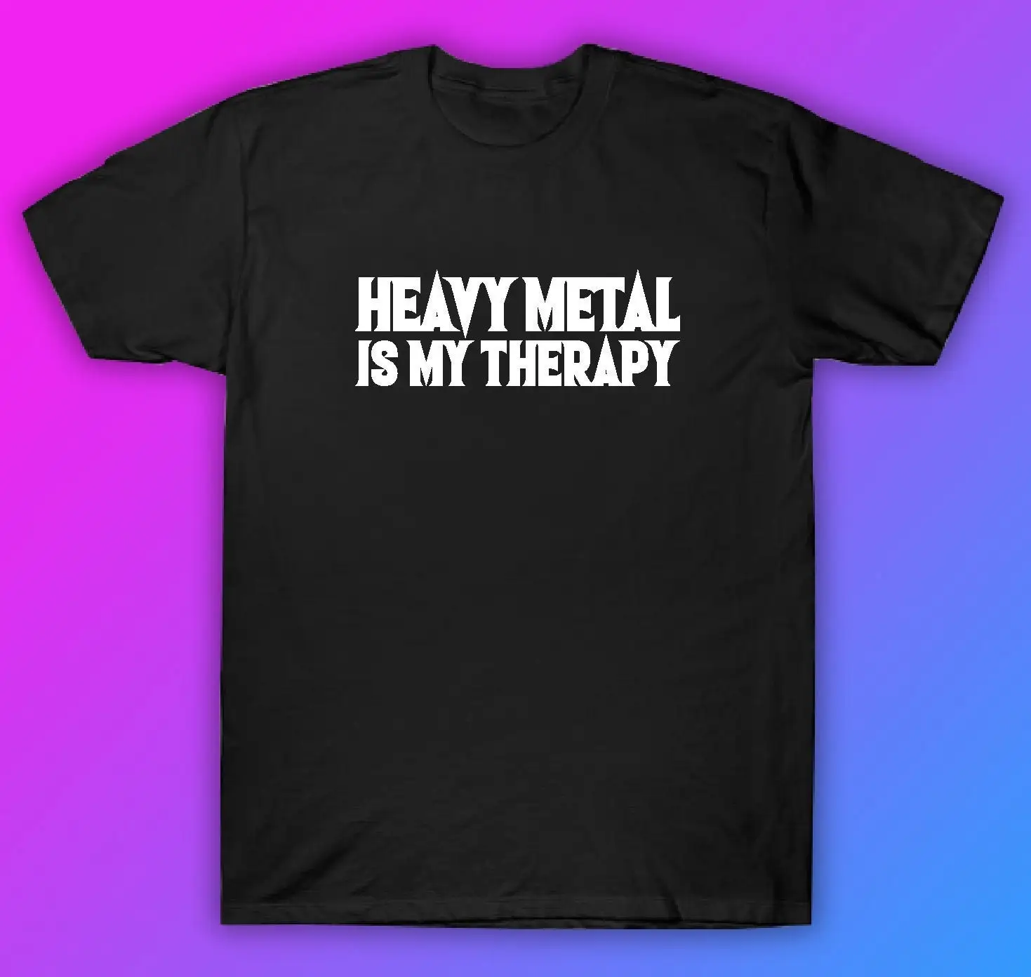 

Heavy Metal Is My Therapy T Shirt Clothing Funny Men Girls Trendy Music Emo Goth Screamo Hardcore Blegh