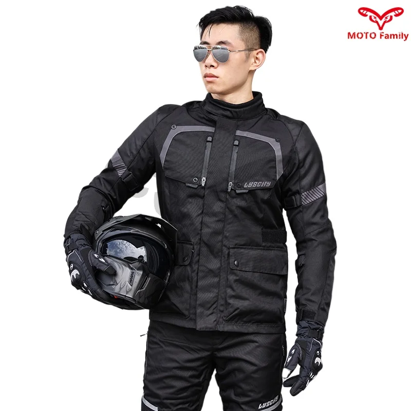 ชุดขี่มอเตอร์ไซค์สำหรับผู้ชาย ชุดแข่งรถมอเตอร์ไซค์ ระบายอากาศ กันน้ำ แจ็คเก็ตกันกระแทก ชุดใส่ขี่มอเตอร์ไซค์สำหรับผู้ชาย อุปกรณ์สำหรับ 4 ฤดู