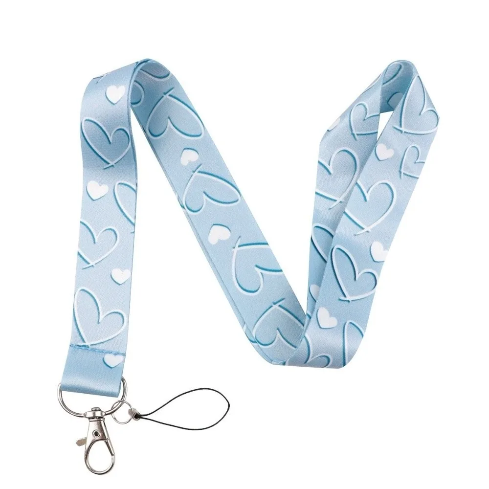 Keyring Accessories Minimalist Style Heart Credential Holder Heart Pink Key Lanyards Card Cover Students Supplies