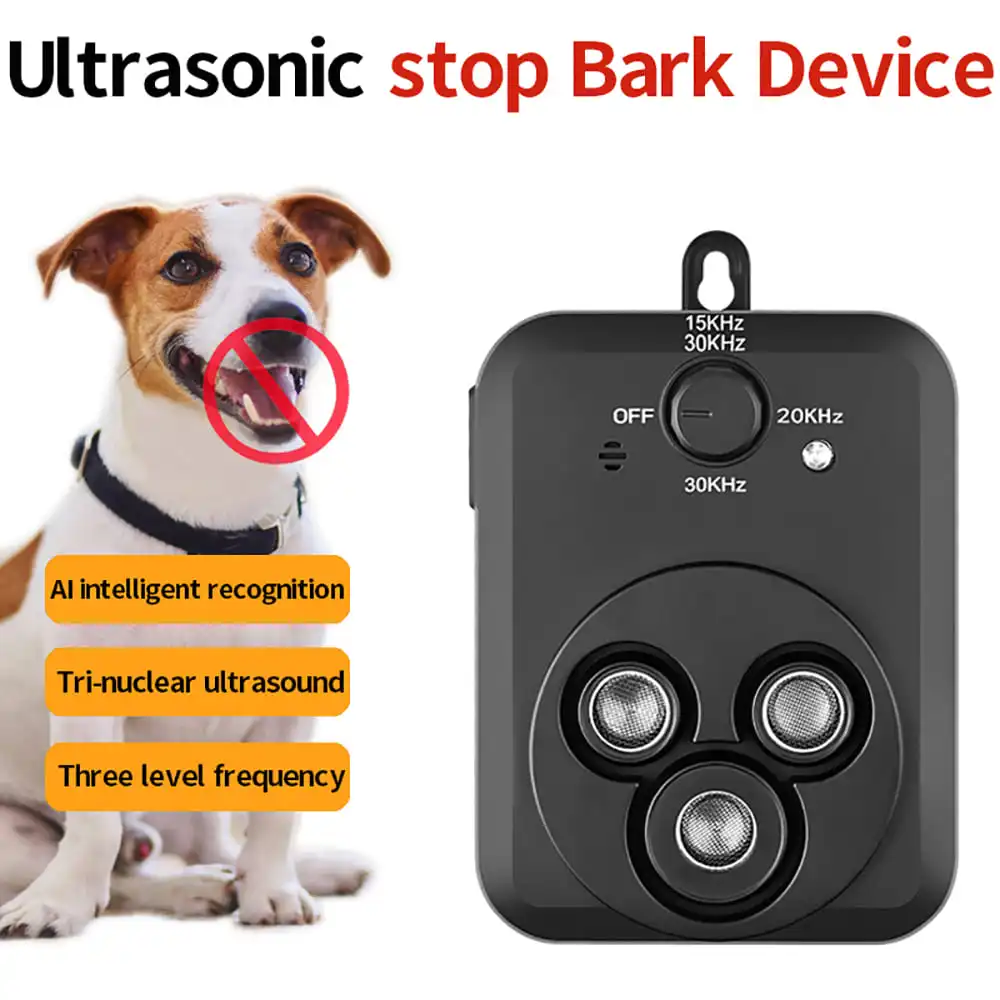 Anti-barking device Automatic bark control with 3 frequencies rechargeable ultrasonic dog repeller Effective anti-barking device