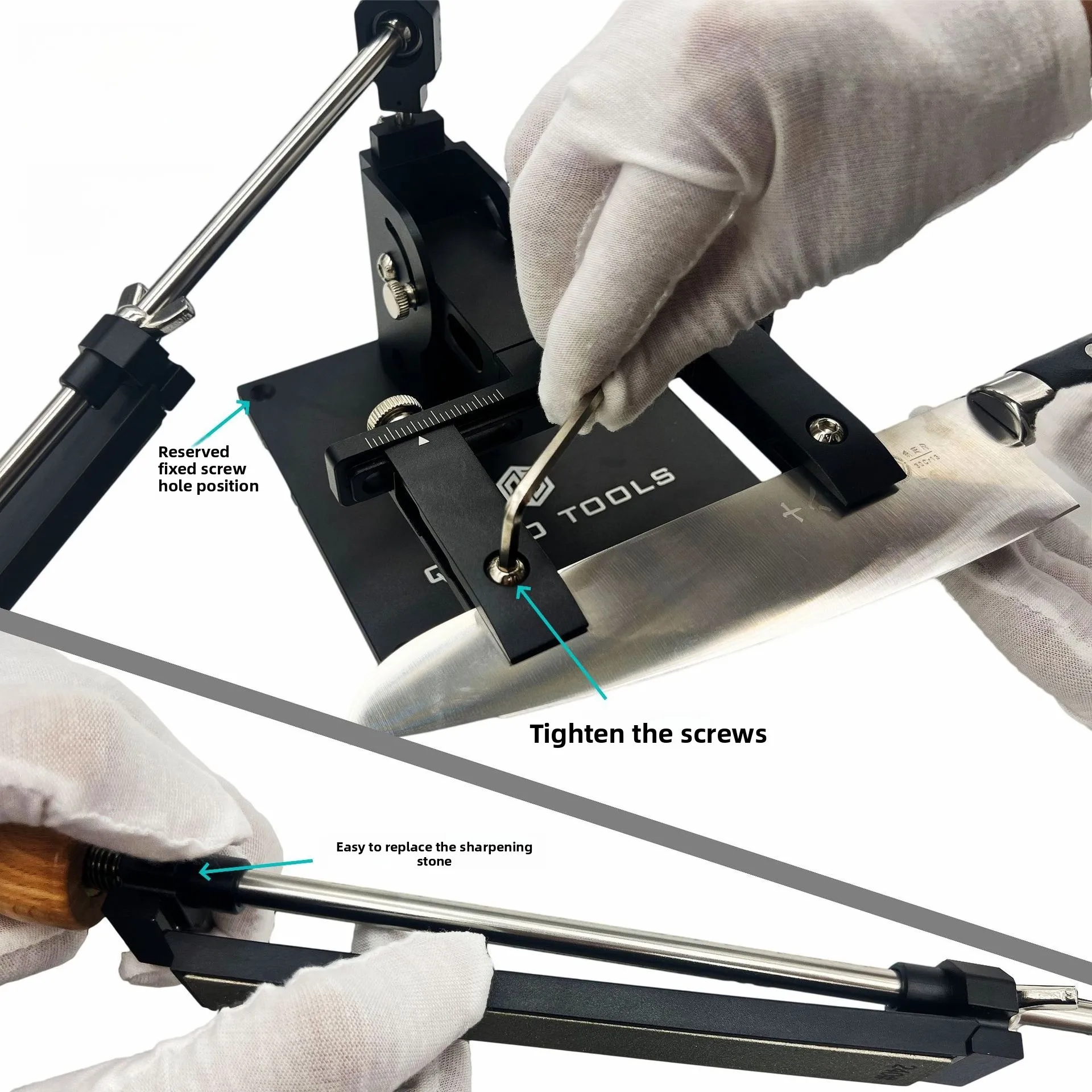 Guide sharpening system, aluminum professional fixed angle  sharpener set, angle adjustable sharpener