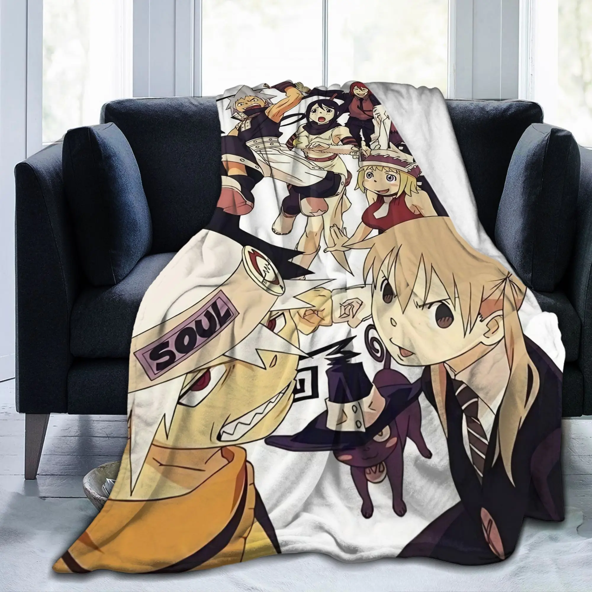 

Souleaters Anime Blankets Plush Awesome Breathable Throw Blankets for Bedding Lounge Spring Autumn