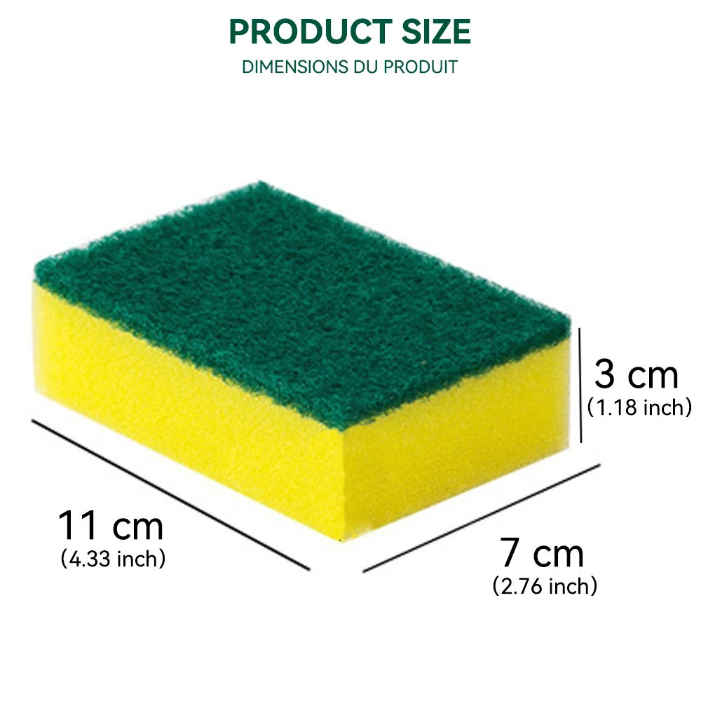 Dishwashing Sponge Reusable Kitchen Cleaning Scouring Pad Washable Scrub Sponge Eco Non-Scratch for Washing Dishes Magic Sponge