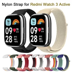For Redmi Watch 3 Active Strap Accessories Nylon Loop Smart Watch Replacement Belt Wristband Sport Bracelet Breathable