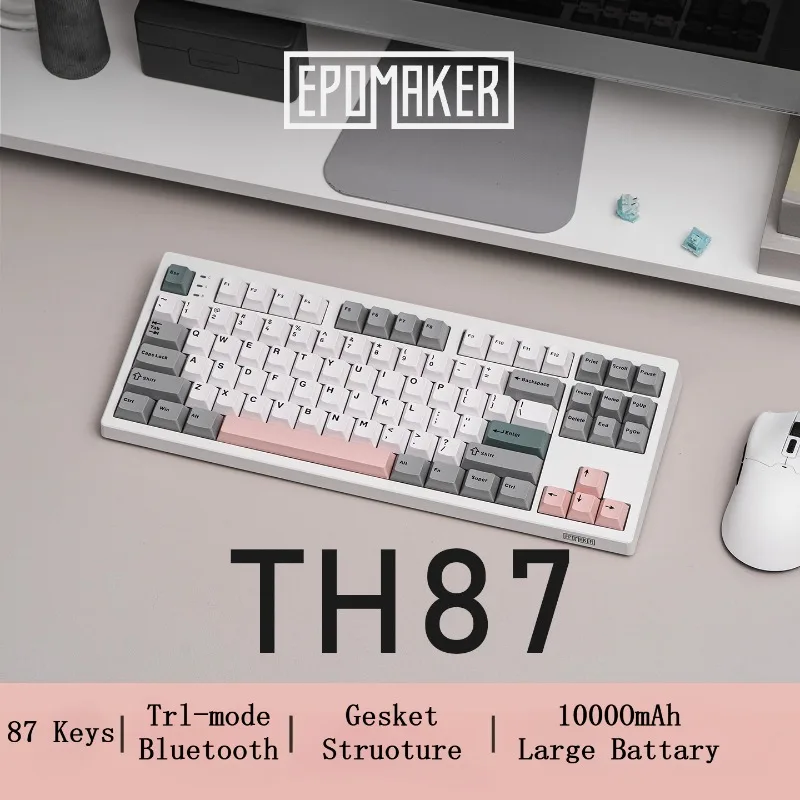 EPOMAKER TH87 Tri-mode Wireless Mechanical Keyboard 87 Keys Customized Gasket Structure Hot Plug Office RGB Gaming Keyboards