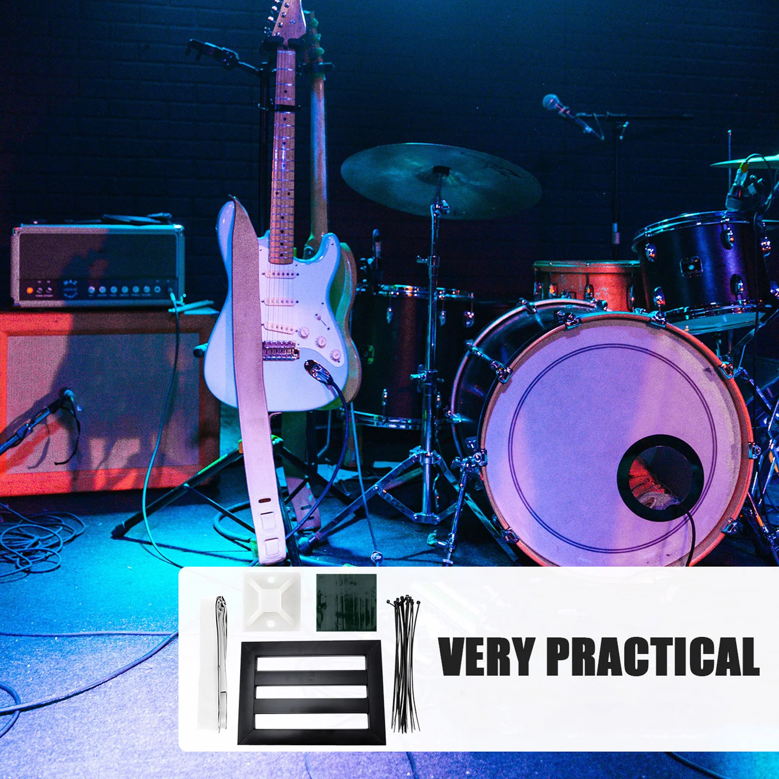 1 set pedaliera per effetti per chitarra doppia fila in lega durevole antiruggine staffa di alimentazione facile installazione pedaliera per chitarra