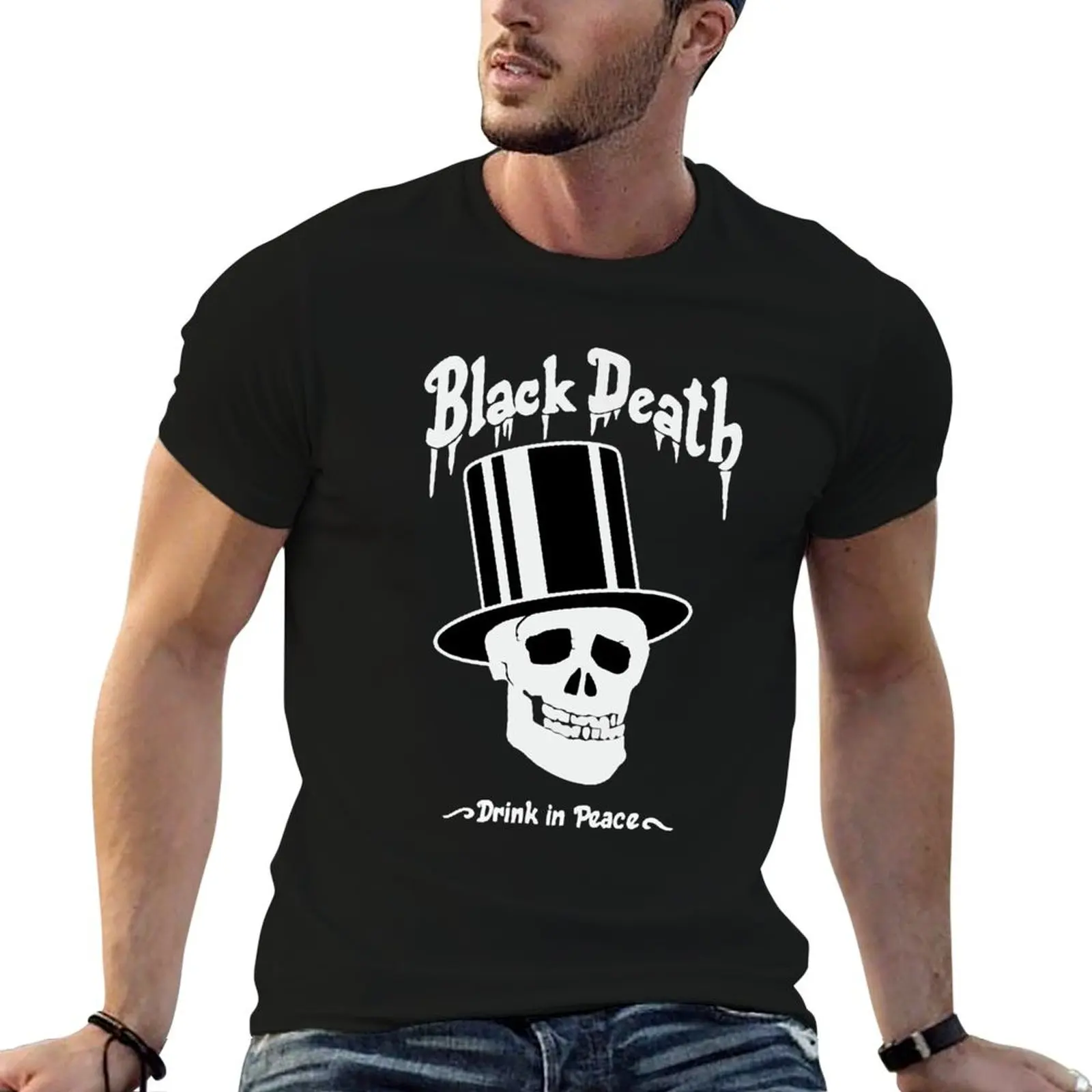 

Black Death Vodka Logo T-Shirt t shirt man casual anime t shirts for man T-Shirt