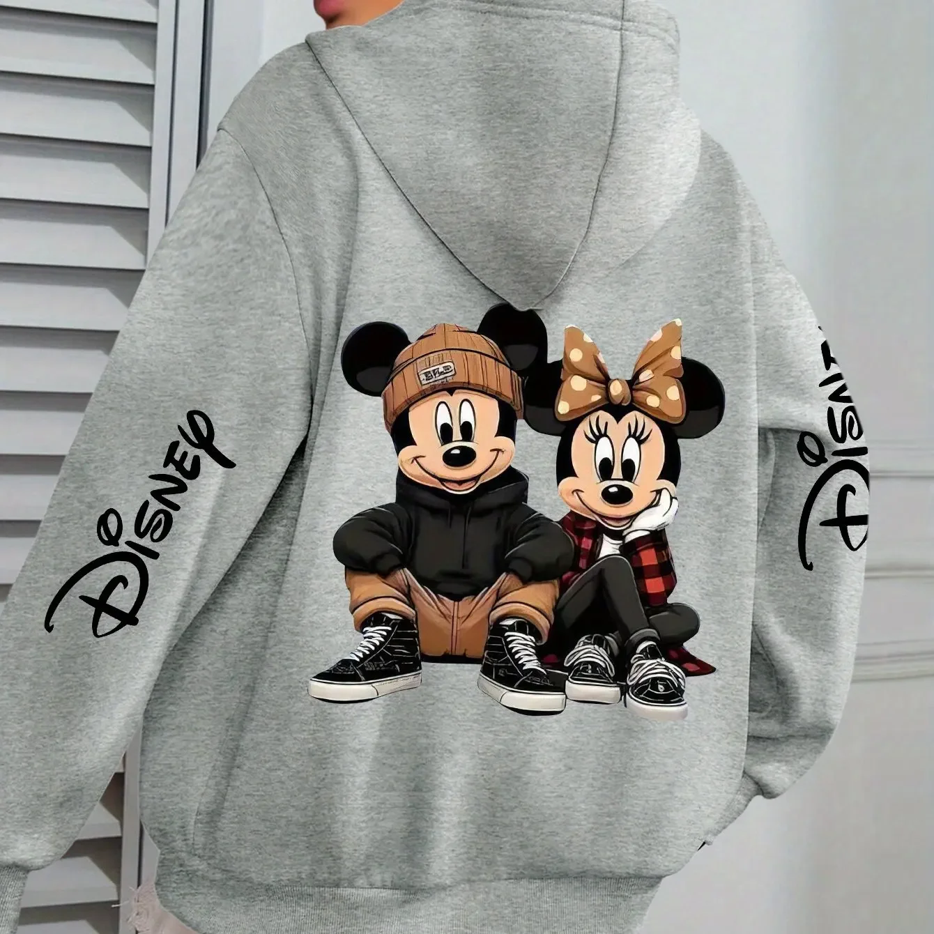 Disney Mickey und Minnie Cartoon Print Hoodies Herbst/Winter Herren- und Damen-Sweatshirts Paare Plus Size Loose Casual Pullover