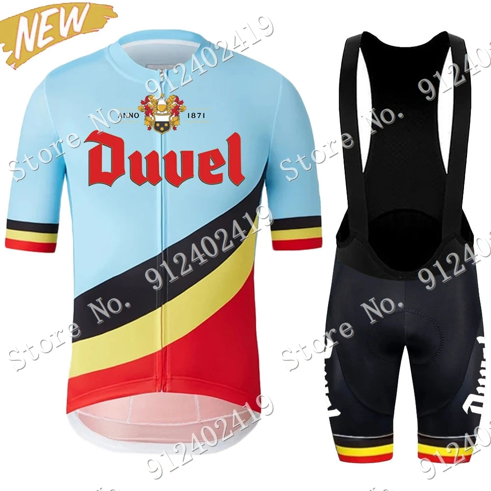 Belgium Duvel Team 2023 Cycling Jersey Set Men Summer Beer Clothing Road Bike Shirts Suit Bicycle Bib Shorts MTB Wear Maillot