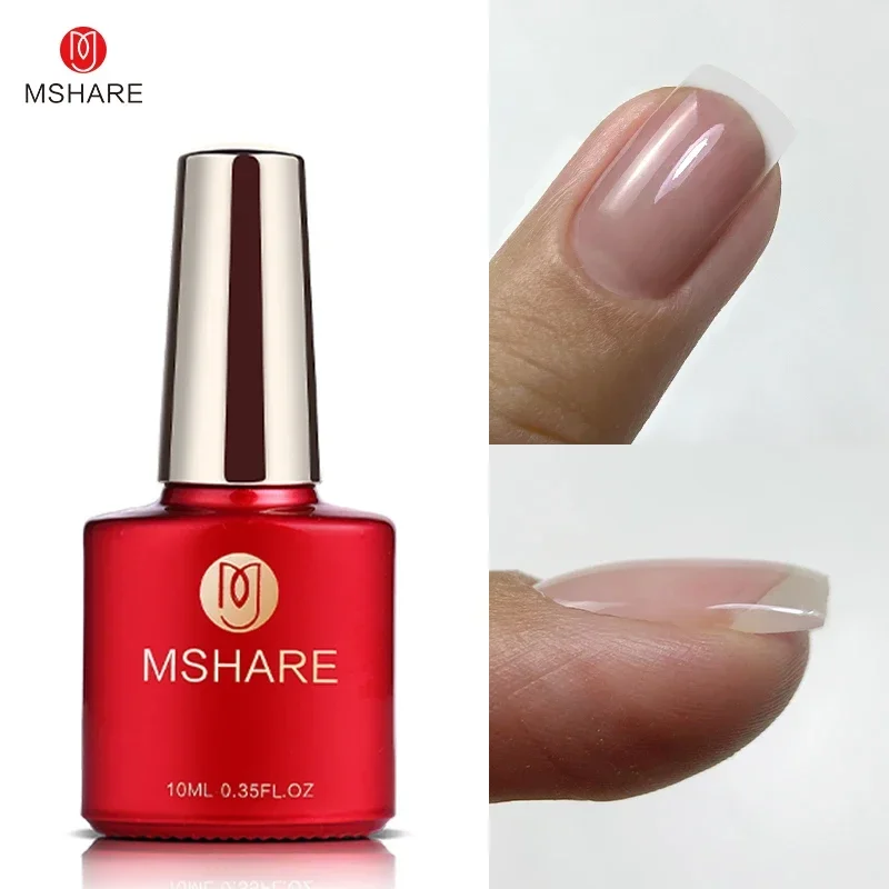 MSHARE Melkachtig Roze Rubberen Basisgel Camouflage Kleur Jas Losweken Nagels Gels Vernis Lak 10 ml UV LED Gel Polish TPO Gratis Gel