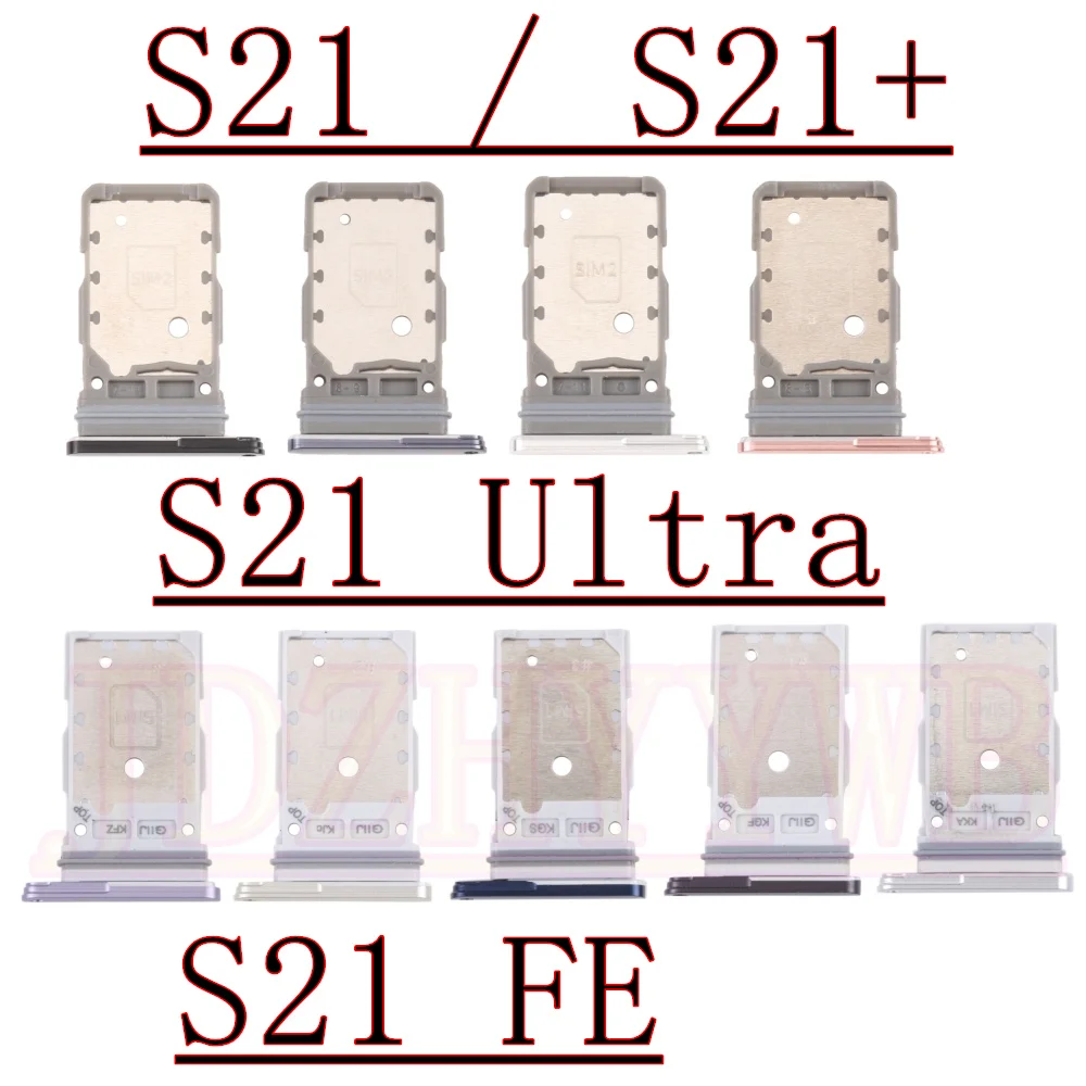 Dual Chip SIM Card Tray For Samsung Galaxy S21+ S21 Ultra S21 FE 5G G991B/U G996B/U G998B/U G990B/N/E Phone SIM2 Card Tray Part