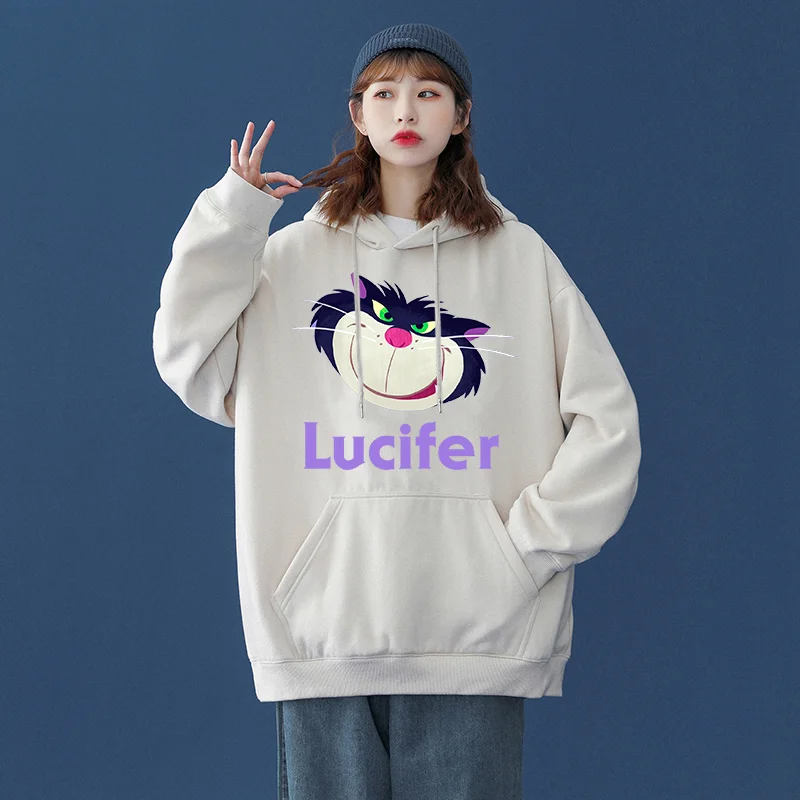 Popolare Disney cenerentola Lucifer Cat print felpe con cappuccio da uomo e da donna coppia casual sports street hoodies