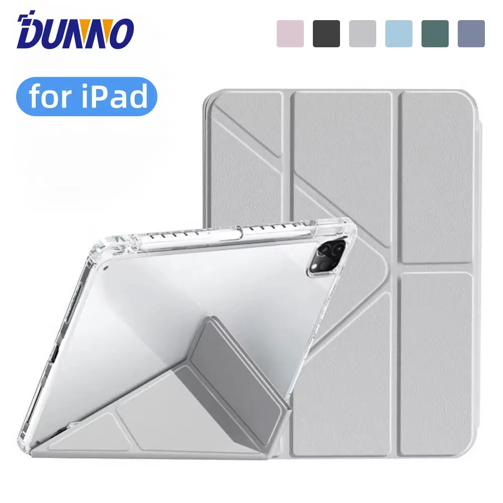 حافظة لجهاز iPad 10th من الجيل Y-fold Track غطاء شفاف لهاتف Air 4 5 6 10.9in 11in 13in For Air 2 9.7 Pro 11 12.9 13 Mini 6 7