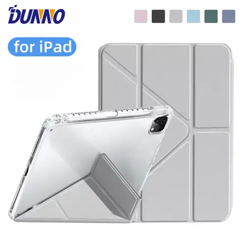 iPad 10th Nesil Kılıf Y-katlama Parça Temizle Kapak Hava 4 5 6 10.9in 11in 13in Hava 2 9.7 Pro 11 12.9 13 Mini 6 7 Kılıf