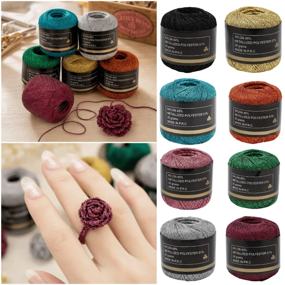 Metallic Color Gold Silver Thread 1mm 120M Handmade Material Weaving Thread Multicolor DIY Craft Supply Round Strand Line