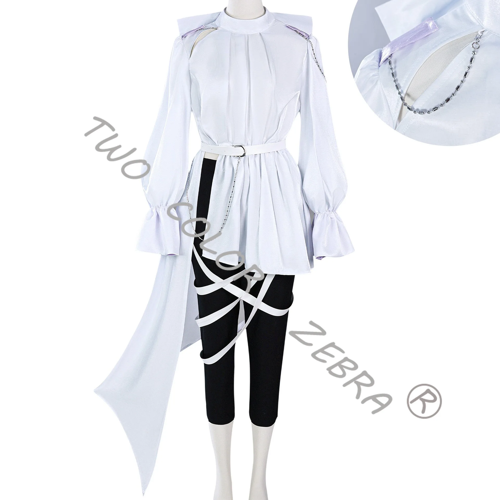Picture 7: Luka Cosplay Costume Anime Alien Stage R5 Wig Stylish Black-and-White for Role-Play Events Themed Parties Full Set Roleplay