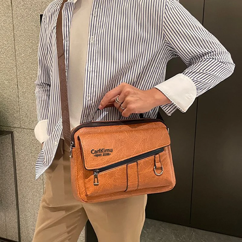 Hochkapazitäts-Business-Aktentasche, Herren PU-Leder Laptop-Umhängetasche mit Verstellbarem Gurt für Alle Gelegenheiten – Detail 8