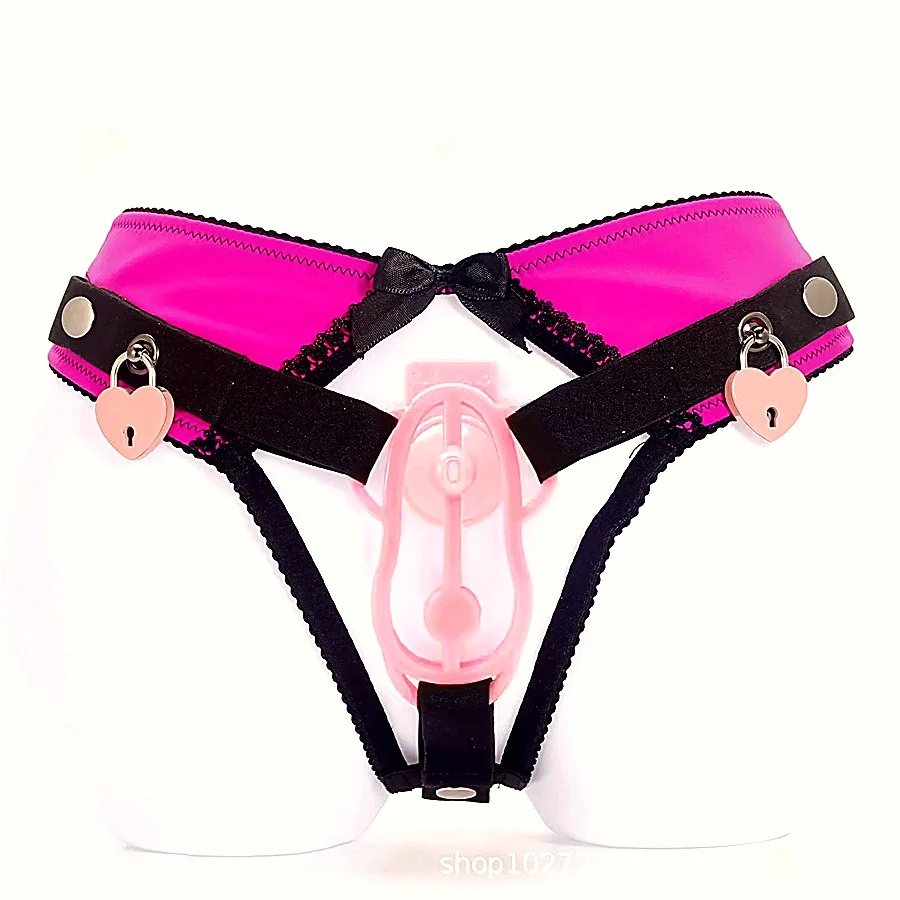 Sissy Male Chastity Belt Lock Assisted Waistband Panties Locking Male Chastity Subby Chastity Panties Anti Falling Harness