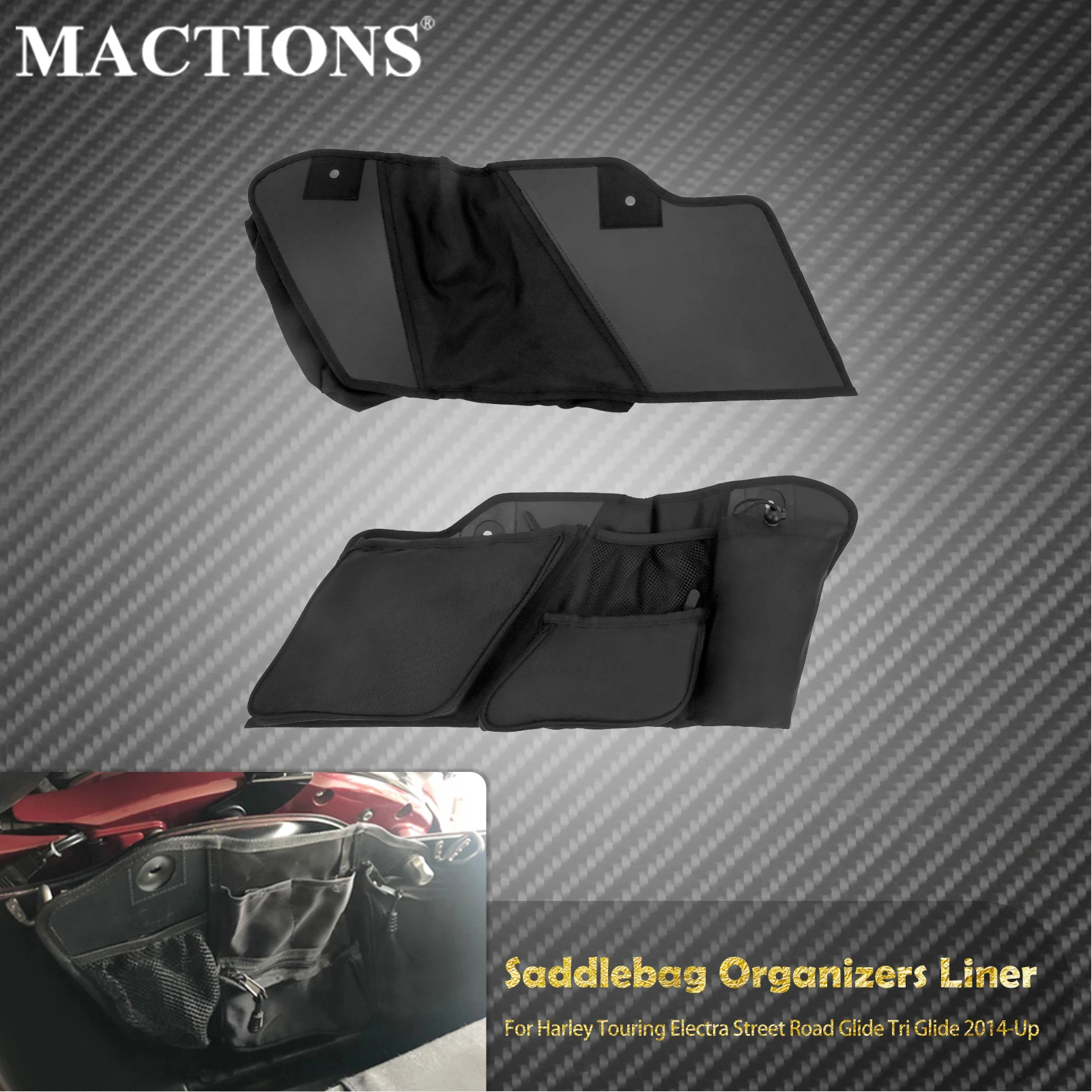 Motorcycle Saddlebag Organizers Liner Storage Tool Bag For Harley Touring Electra Street Road Glide Tri Glide FLHX FLHT 2014-Up