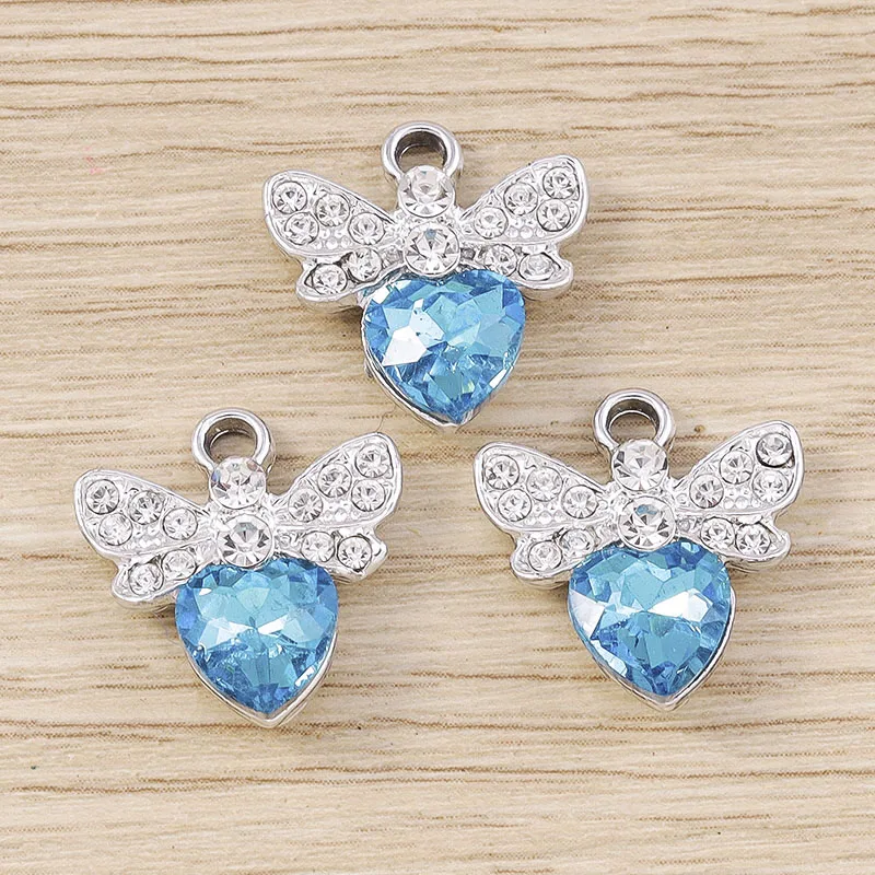 

Tusember 10pcs 16mm Excellent Crystal Flying Bee Charms Pendants for Handmade Necklace Cute Earrings Jewelry Making Accessories
