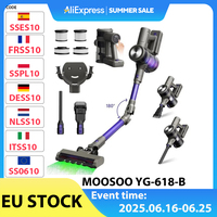 MOOSOO YG-618-B Cordless Vacuum Cleaner, Flexible 180° Rotation, Rechargeable Hanger, 48kPa High Suction, Anti-Tangle Brush