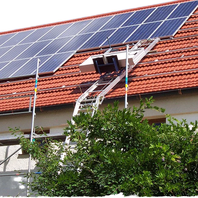Wendy Hot Sale Electric Solar Photovoltaic Panel Elevator 4m-18m Ladder Hoist Lift Equipment With Wire Rope Sling Solar Panels