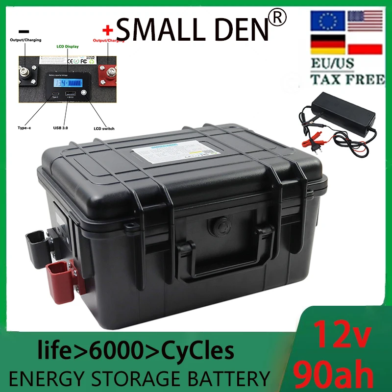 12v 90ah lithium battery suitable for water skiing, motorcycle, inflatable car,camping,electric boat bicycle,car, yacht, bathtub